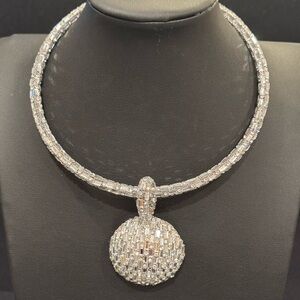 Crystal Iced Out Statement Choker Boutique Glam NEW